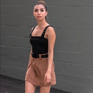 Tan Utility Cargo Skirt